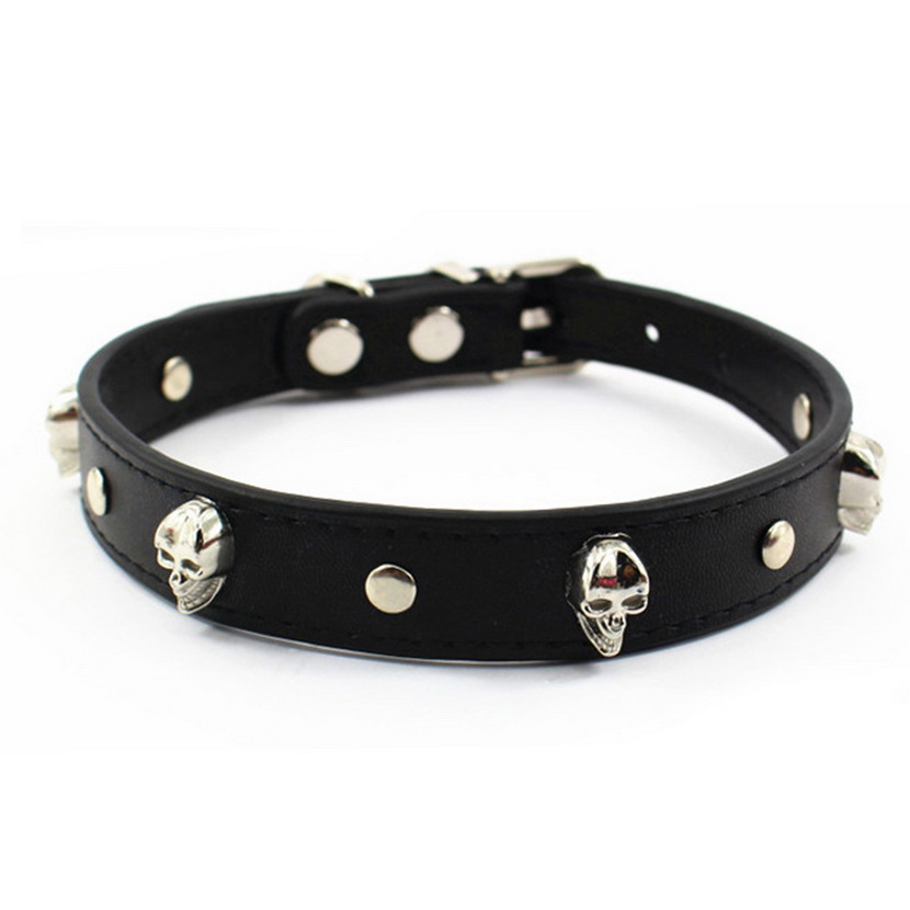 Colorful Personalized Design Skull Puppies Cats Collar